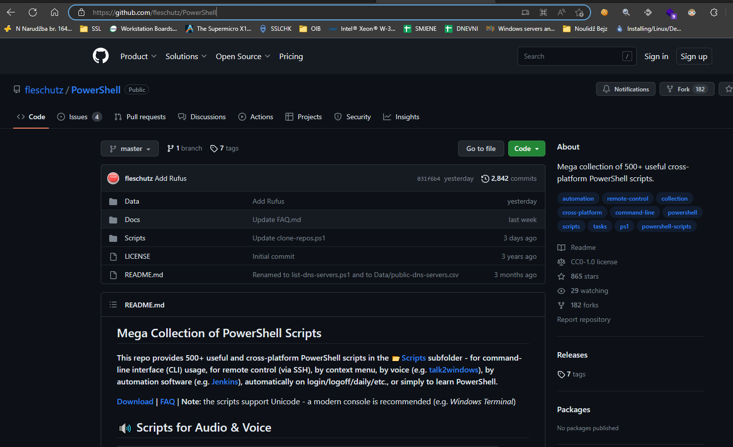 GitHub - fleschutz/PowerShell: Mega collection of 500+ useful cross-platform PowerShell scripts.